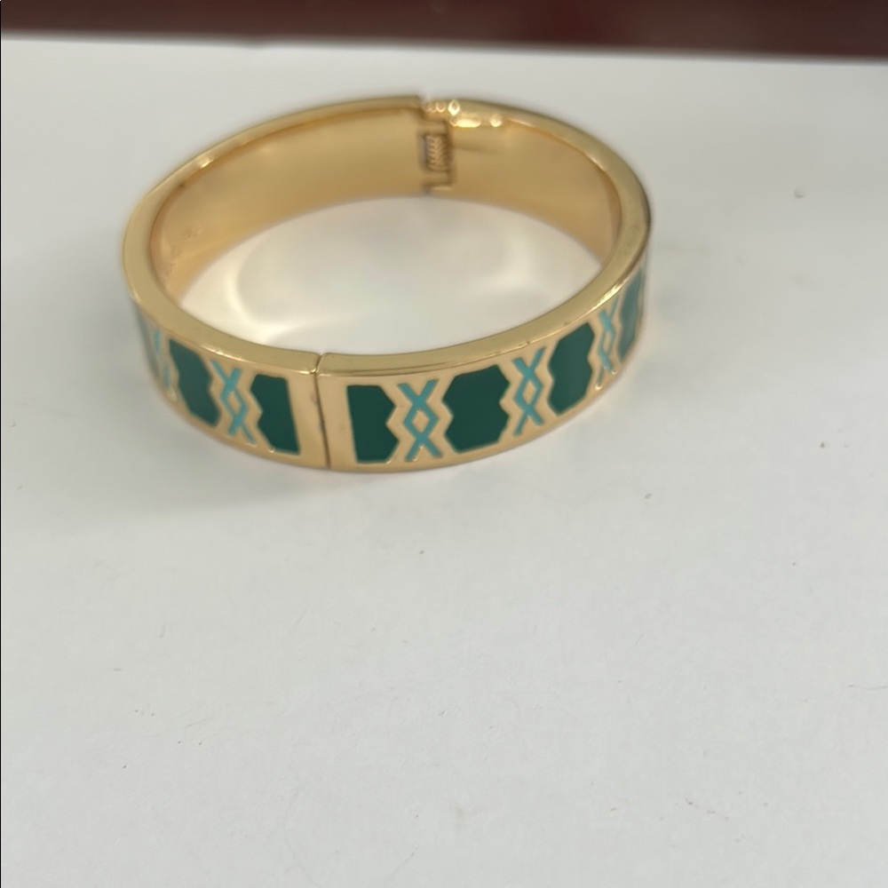Talbots Gold and Green Enamel Bracelet